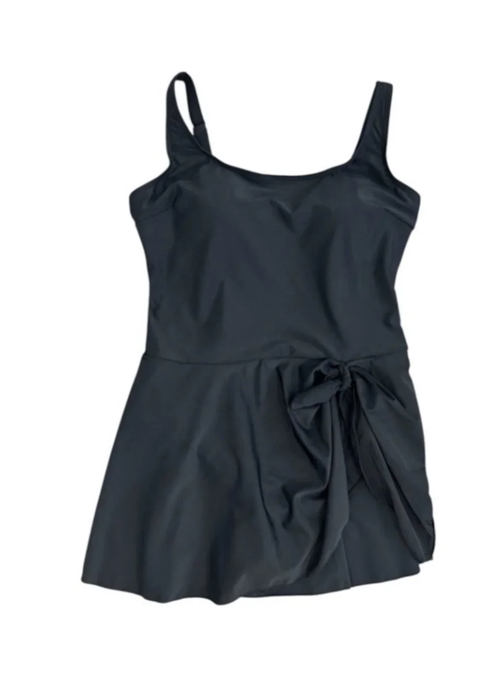 Eomenie Women's One-Piece Swimdress Tummy Control Swimsuit Black Size XL NWT